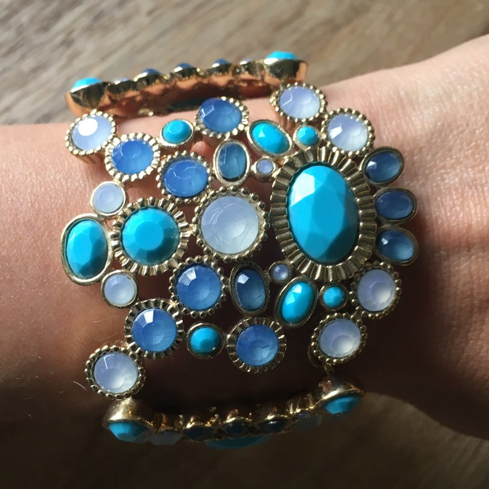 Banana Republic Gold and Turquoise Cuff Bracelet